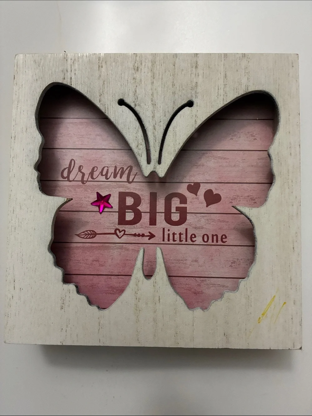 Pink Butterfly 'Dream Big Little One' Wall Decor
